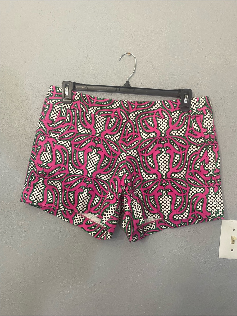 J. Crew Pink and White Printed Bermuda Shorts Size 12 City fit